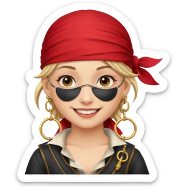 Creates a emoji for pirates girl sticker