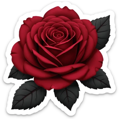 Black Rose without stem sticker