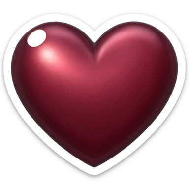 burgundy heart made out of metal sticker