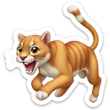 jumping happy magenta nose puma sticker