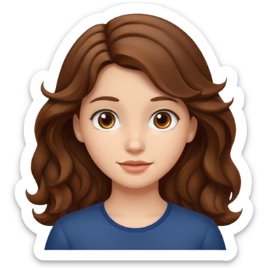 chica con cabello ondulado castaño sticker