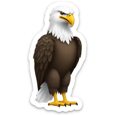 The eagle sat with his feet on his shoulders sticker