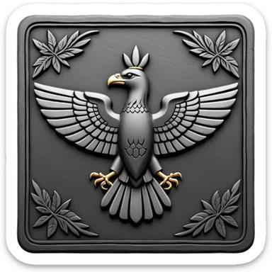 Minimal Faravahar-inspired ancient glyph,
Unicode-like pictogram similar to 𓄂𓆃,
abstract, single-symbol design,
monochrome, flat,
ancient carved sign,
no background, no text sticker