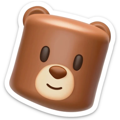 chocolate marshmallow bear sticker
