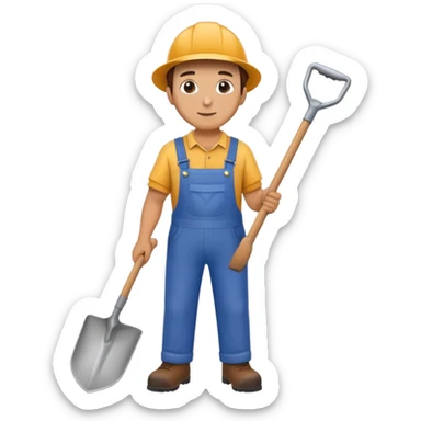 gardener with a shovel sticker