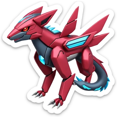Futuristic Modern Genesect-Zeraora-Palkia-Zoroark-fusion sticker