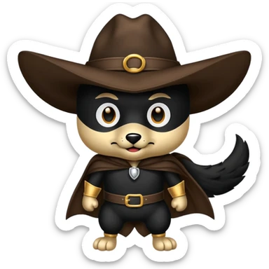 zorro mascota sosteniendo un neumático sticker