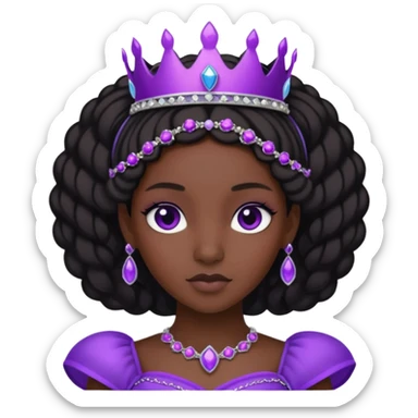 Obsidian Princess – black tiara + violet trim,Shadow Princesses. sticker