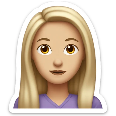 white mom with long brow straigt hair and brown eyes, only face with hai sticker