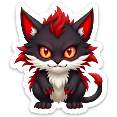 Meowster-Demon-Fakémon-Vernid-Fionbri-hybrid-creature sticker