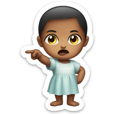angry baby girl pointing with hand sticker