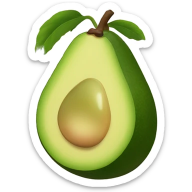 aguacate con labios rojos y hojo grandesitos sticker