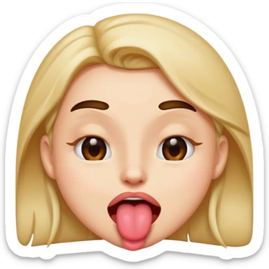 wink with tongue out sticker
