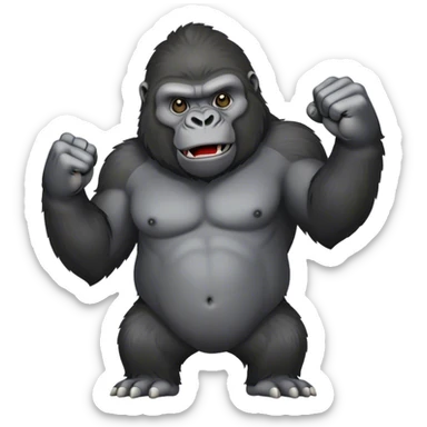 king kong gorilla with one hand out saying stop and one hand wiith a fist sticker