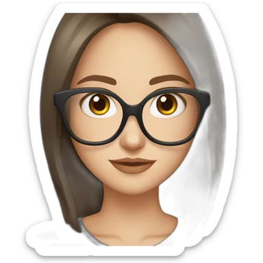 darya skrobko in glasses with brown hair and grey eyes sticker