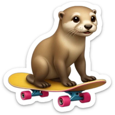 Blonde hair otter on skateboard sticker
