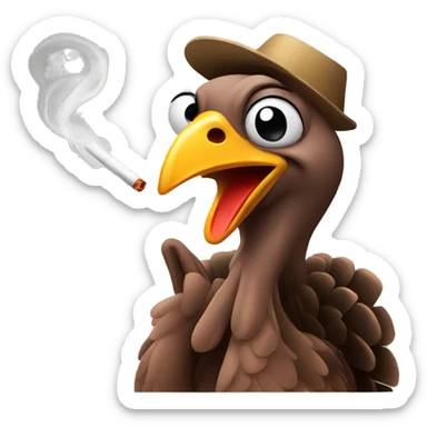 Turkey having a cigarette  sticker