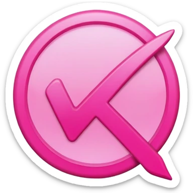 Pink check mark sticker