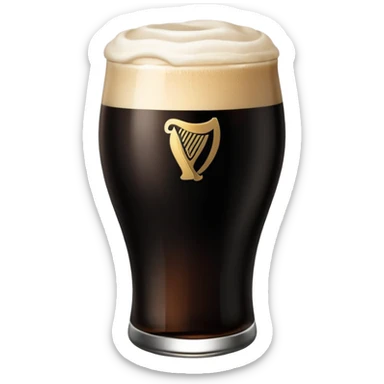 pint of guinness with flat head, no froth sticker