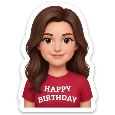 Brown hair woman ohio state shirt saying happy birthday sticker