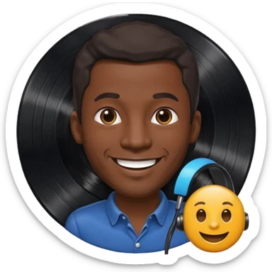 Vinyl Record Collector black man sticker