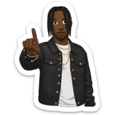 travis scott SEÑALANDO SU MANO  sticker