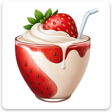 A strawberry with milk and cocoa sticker