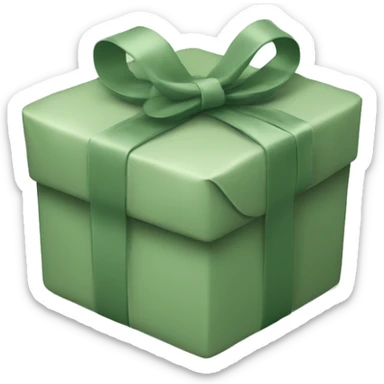Sage green wrapped present sticker