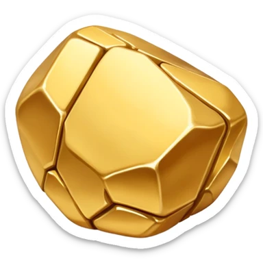 shiny gold metal nugget sticker