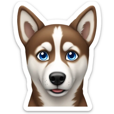 brown husky with blue eyes sticker