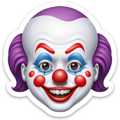 clown face emoji taking off a clown mask sticker