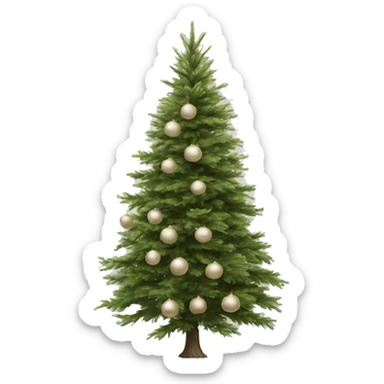 Realistic isolated off white fir christmas tree   sticker
