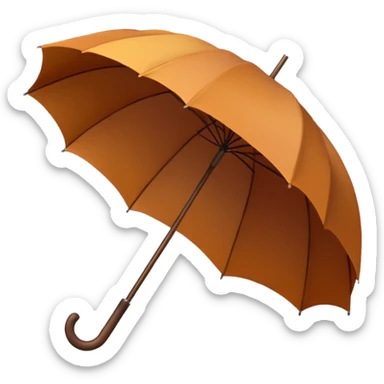 Brown Cozy umbrella autumn sticker
