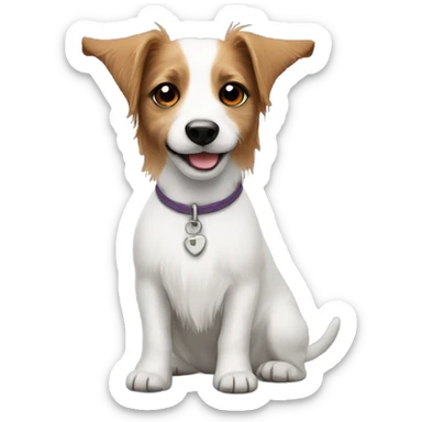 Cute long haired jack russel  sticker