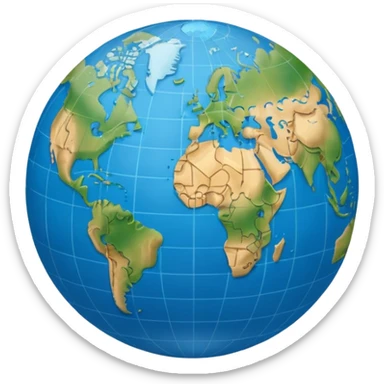 Blue globe world sticker