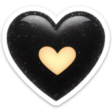Black heart with sparkle sticker