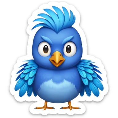 blue bird with shirt sticker