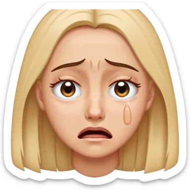 A woman crying with eyes open sticker