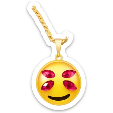 big emoji ruby on a necklace tear closeup chain laid big emoji necklace  sticker