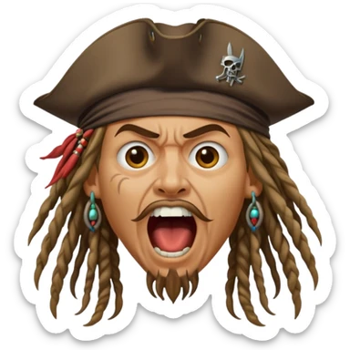 jack sparrow screaming sticker