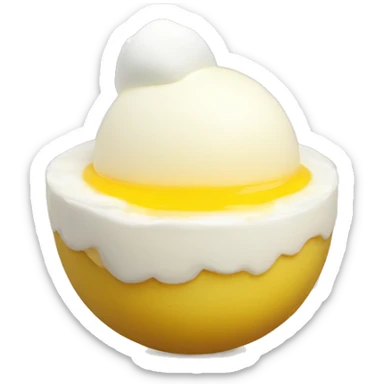 egg custard snowball with marshmallow sticker