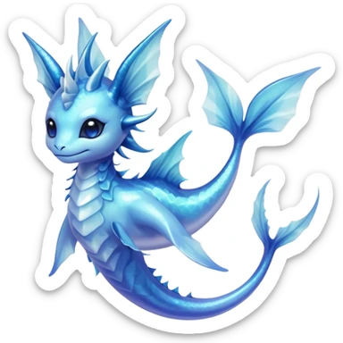 Deep-Sea Indigo Iridescent Jelly-Slick Aquatic Ghostly Vaporeon-Primarina-hybrid-creature (full body) sticker