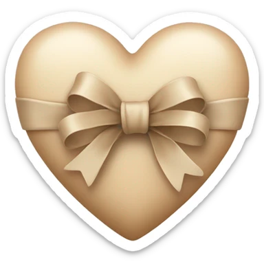 Beige heart with bow sticker