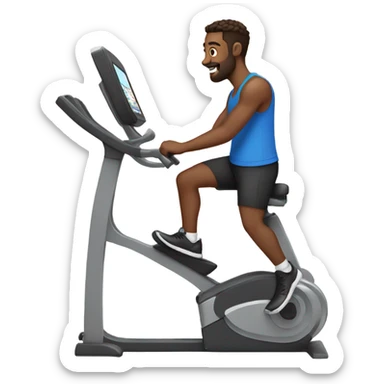 guy on stairmaster machine sticker