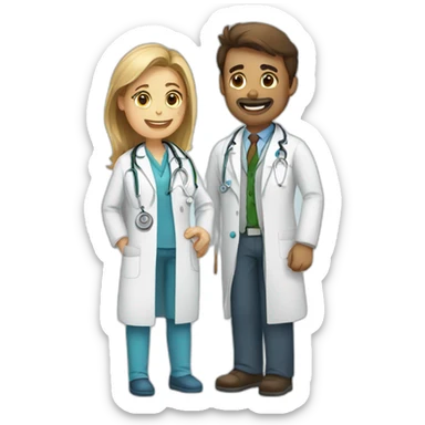 doctor and patient sticker
