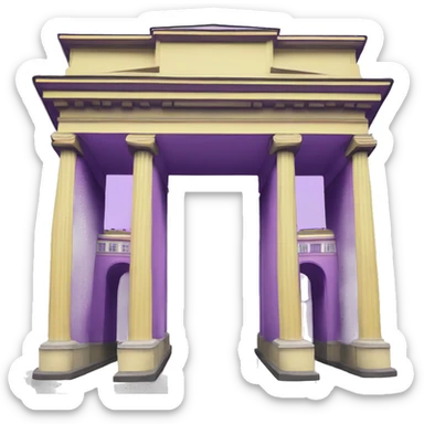 Purple and yellow brandenburg gate sticker