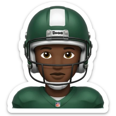 College football player helmet in dark green color ( black player ) sticker