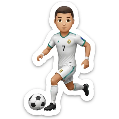 Cristiano Ronaldo as a football player dribbling a ball sticker