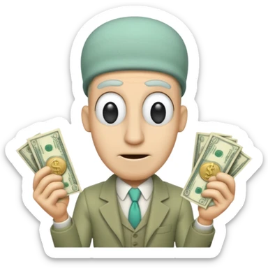 Calamardo con dinero sticker