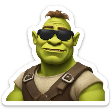 Fierce ￼Shrek wearing sunglasses  sticker